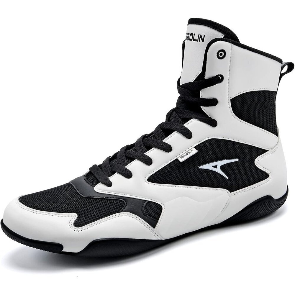 🆕Men Black Wrestling Shoe Boxing Shoes High Top Fitness Zero Drop Sole Sneakers